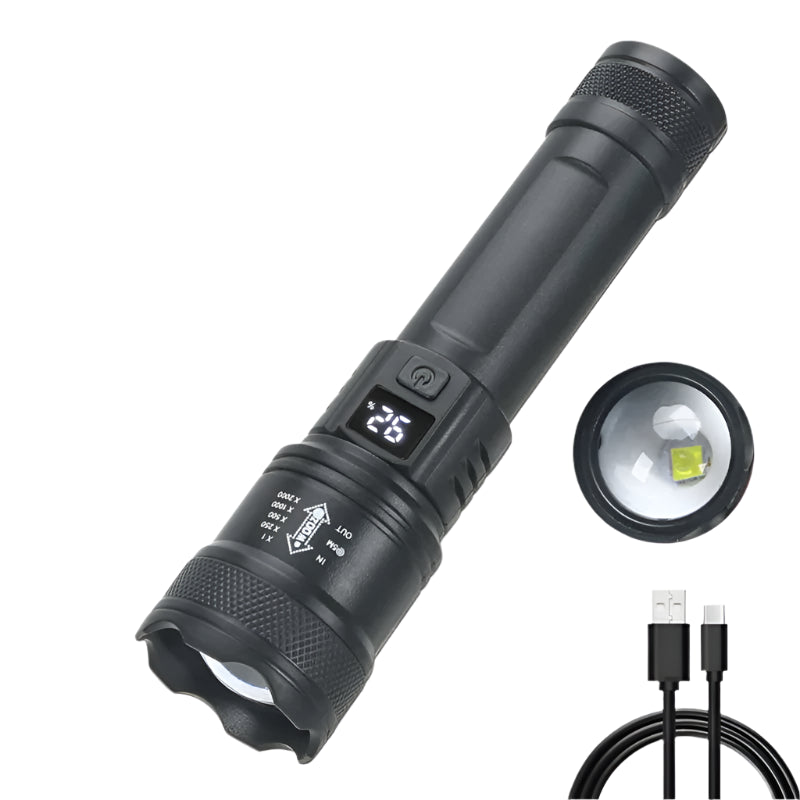 2000LM USB Rechargeable Tactical Flashlight