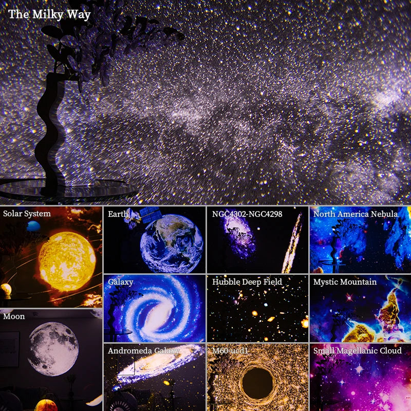 Night Light Galaxy Projector - 360° Rotate Planetarium Lamp
